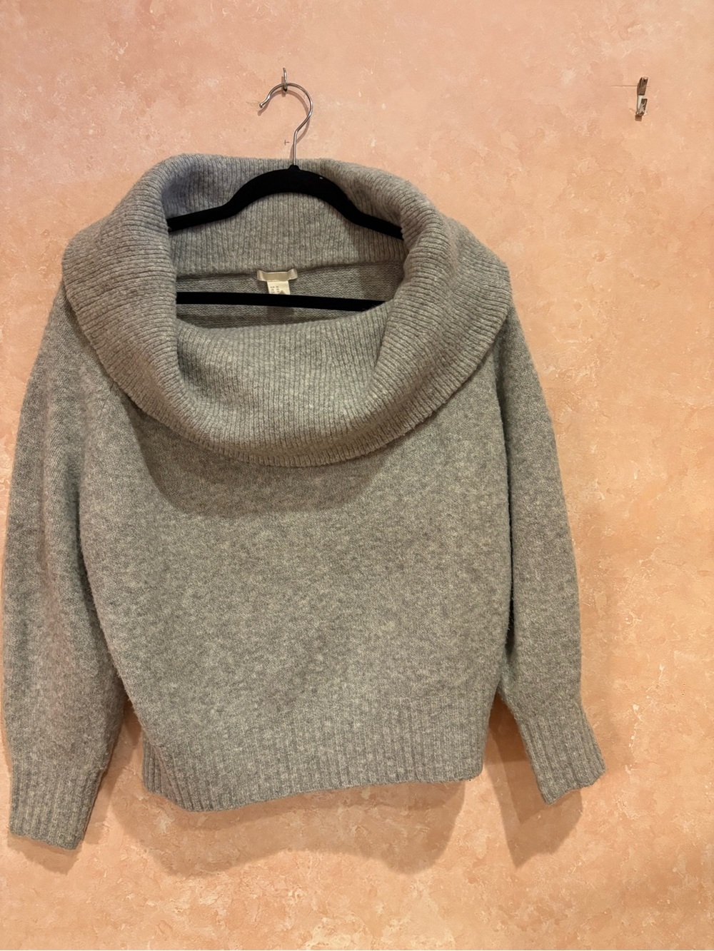 H&M Light Gray Oversized Funnel Neck Sweater